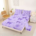 thumbnail image 2 of Manfei Coquette Bow Bed Sheets,Purple Dreamy Bowtie Full Size Sheets,4-Piece,1 Flat Sheet,1 Fitted Sheet and 2 Pillowcases, 2 of 6