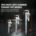 thumbnail image 4 of KFFKFF 3-Piece Pipe Wrench Set, Aluminum 10", 14", 18" Straight Pipe Wrench, Customizable Plumbing Tool, Featuring Strong Jaw and Comfortable Grip, for Hanging, Water Pipe and Vehicle Maintenance, 4 of 9
