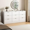 thumbnail image 5 of YWEN White 9 Drawer Dresser with Gold Handle for Bedroom,Modern Large Deep Drawer Dresser,Long Chest of Drawer for Bedroom,Storage Organizer Furniture for Closet,Hallway, 5 of 18