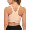 thumbnail image 6 of Women Zipper Racerback Sport Bras Seamless Support Workout Yoga Fitness Sports Bras Apricot S, 6 of 6