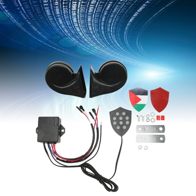 Electronic Horn System, Universal Fit 150dB Alarm Sound 12V Electric Snail Horn Safe Remote Control for Automotive for SUV