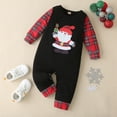 thumbnail image 2 of Body De Bebé Canastilla Onesies Para Niños Pequeños Niñas Navidad Algodón Manga Larga Estampado De Papá Noel Mono Mameluco Negro Odeerbi LM103-3507, 2 of 9
