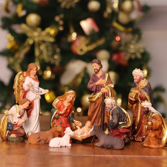 Nativity Set Scene Christmas Ornament Indoor Holiday Gift 11 Piece 5''