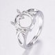 thumbnail image 3 of Adjustable Brass Finger Ring Components 4 Claw Prong Ring Settings with Cubic Zirconia Long-Lasting Plated Oval Platinum Tray: 10x8mm 16~16.5mm, 3 of 3