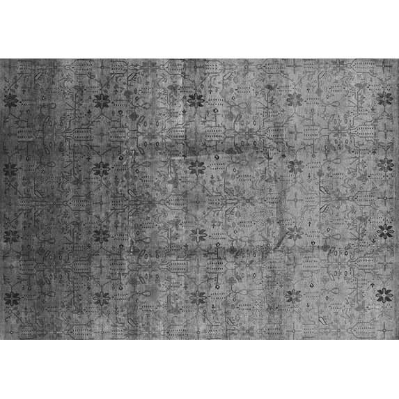 Ahgly Company Machine Washable Indoor Rectangle Oriental Gray Industrial Area Rugs, 2' x 4'