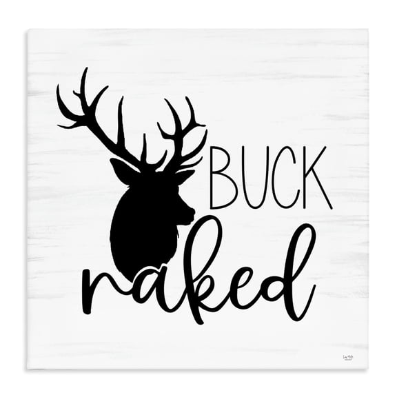 Stupell Industries Buck Naked Silhouette Canvas Wall Art, design by Lux Me Designs