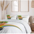 thumbnail image 6 of Ambesonne Leprechaun Duvet Cover Set, Iconic Irish Character, 2-Calking, Lime Green Charcoal Grey, 6 of 7