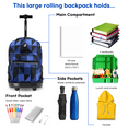 thumbnail image 3 of J World Boys and Girls Sunrise 18" Rolling Backpack for School and Travel, Block Navy, 3 of 7