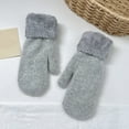 thumbnail image 2 of HNMKIU Korean Style Winter Fashion Warm Mittens Full Finger Knitted Gloves For Women And Girls Pure Color Versatile Design Grey,One Size, 2 of 3