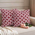 thumbnail image 2 of Red Geometric Outdoor Waterproof Pillow Covers, Vintage Rhombus Circle Texture Decorative Square Throw Pillowcase Sofa Cushion Sham for Patio/Couch/Chair, 16"x16" 2 Pack, 2 of 8