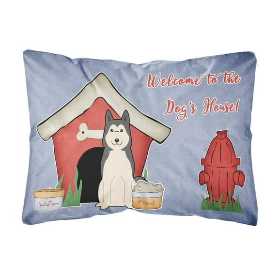 Carolines Treasures BB2779PW1216 Dog House Collection West Siberian Laika Spitz Canvas Fabric Decorative Pillow  12H