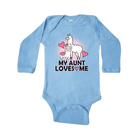 

Inktastic Aunt Loves Me Llama Niece Girls Gift Gift Baby Girl Long Sleeve Bodysuit