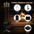 thumbnail image 3 of SUGIFT 31 inch 5 Pieces Metal Fireplace Tool Set with Stand Bronze, 3 of 10