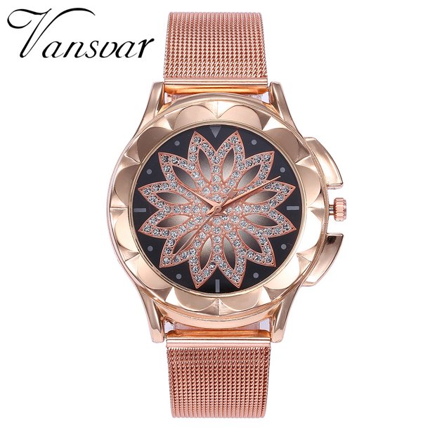 Montre Femme Quartz – Cadran Arc-en-ciel, Bracelet Silicone Rose, Sans Marque