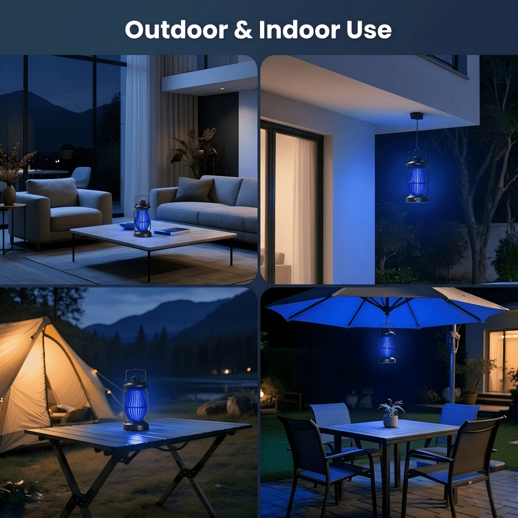 LED Bug Zapper Cordless Portable Hanging illumination Electric Mosquito Fly Killer Trap (1 Pack)