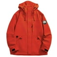 thumbnail image 2 of Women's Outdoor Jackets Lightweight Hooded Windbreaker for Hiking And Casual Wear,Red,XL, 2 of 3