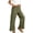 Army Green, variant on UQJfacai Girls Pants Linen Summer Casual Pant Drawstring Elastic High Waisted Lounge Wide Leg Trouser with Pockets 4-14 Years