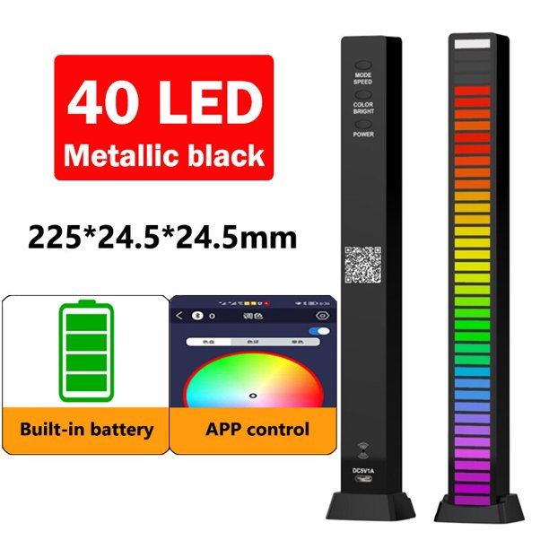 Barra de luz LED con Control de sonido RGB, lámpara de Color RGB, luz ambiental de música, Control por aplicación, ritmo activado por voz