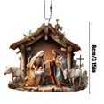 thumbnail image 1 of 2024 New 3D Christmas Nativity Scene Ornaments Easter Acrylic Car Hanging Christmas Tree Decoration For 2024 New Year, 1 of 5