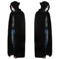 thumbnail image 3 of Adult Halloween Hooded Black Cloak Wizard Vampire Witch Robe Gothic Cape, 3 of 8