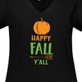 thumbnail image 4 of Inktastic Happy Fall Y'all, Pumpkin, Arrow, Fall, Autumn Women's Plus Size V-Neck T-Shirt, 4 of 5