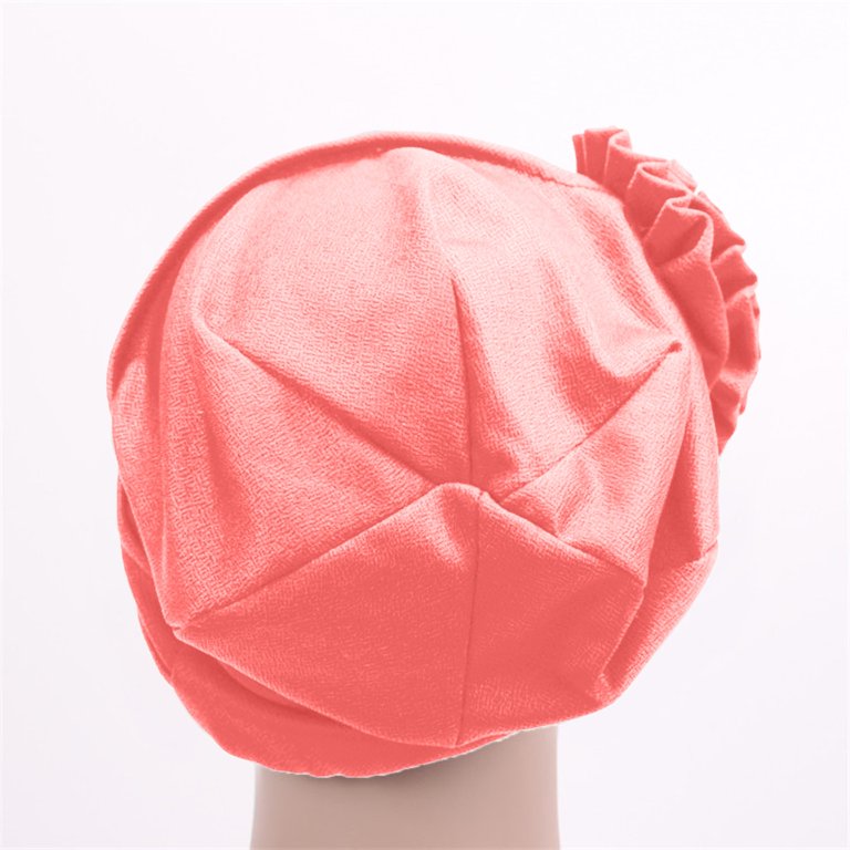 AWZXDE Hats For Women Soft Monochrome Applique Flower Head Scarf