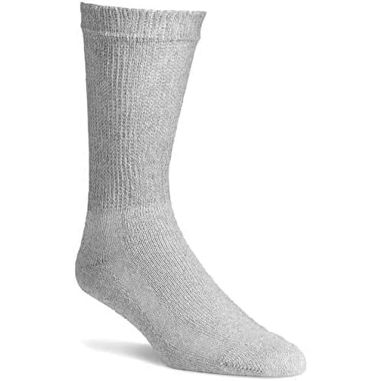 3-Pair Gray Diabetic Ankle Socks – Made In USA, Size 10-13, Cotton/Nylon Blend, Breathable & Comfortable