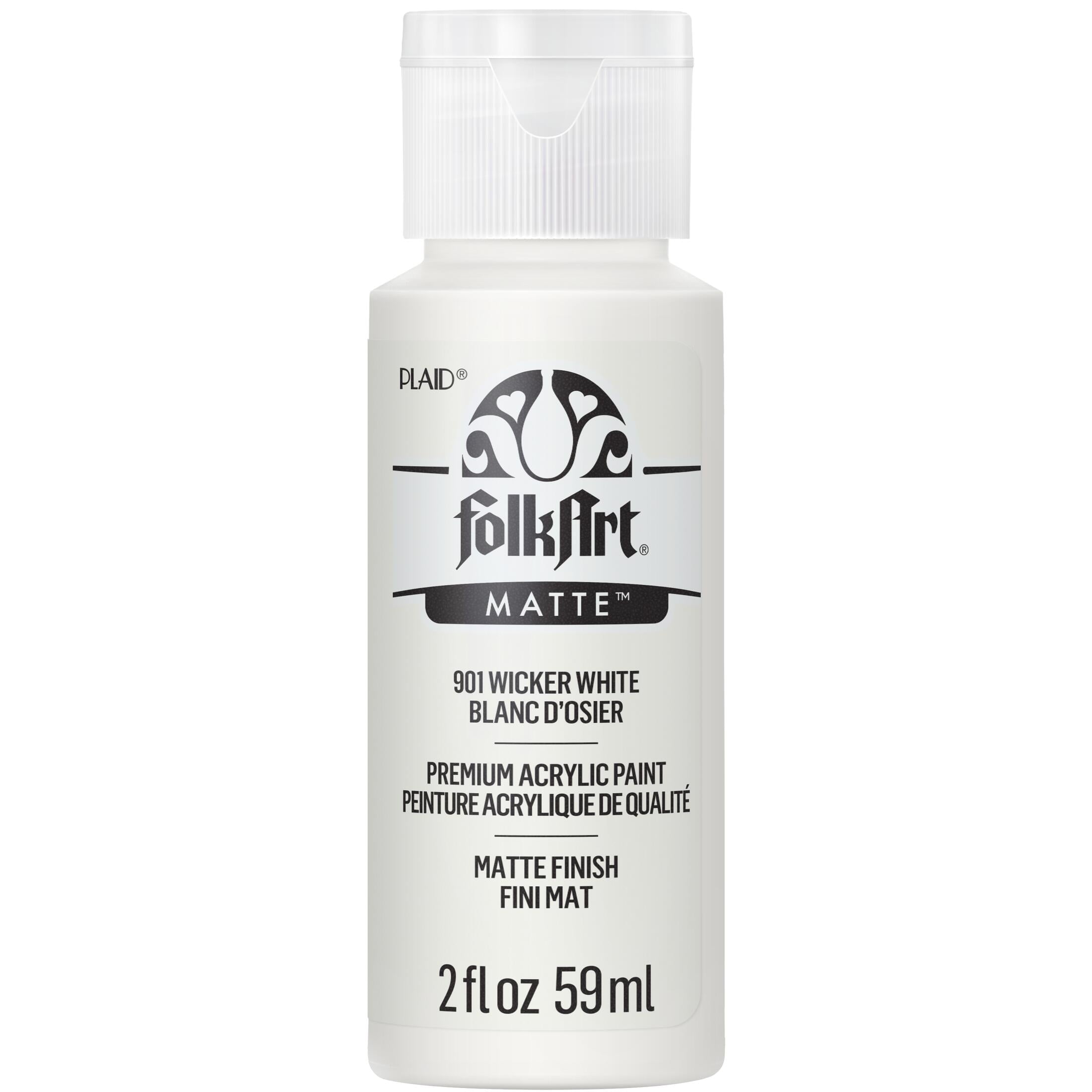 (8 pack) FolkArt Acrylic Craft Paint, Matte Finish, Wicker White, 2 fl oz
