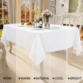 thumbnail image 4 of Rectangle Table Cloth Linen Textured, Waterproof Spillproof Anti-Wrinkle Burlap Tablecloth, Washable Decorative Fabric Table Cover for Dining, Party, Banquet, 60 x 120 Inch, White, 4 of 8
