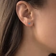 thumbnail image 3 of Decadence Yellow Gold Plated 925 Sterling Silver 4mm Triangle Trillion Cut Natural Swiss Blue Topaz December Birthstone Screwback Stud Earrings, 3 of 7