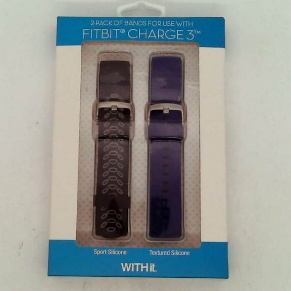 Open Box WITHit Replacement Band for use with Fitbit Charge 3-2 Pack, Replacement Wristband Compatible with Fitbit Charge 3-2 Pack (Black