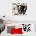 thumbnail image 5 of PIKWEEK African American Wall Art White Flower on Black Women Head Picture Prints Vintage Abstract Canvas Art Paintings Black Art Wall Decor 12*16inch/16*20inch, 5 of 6