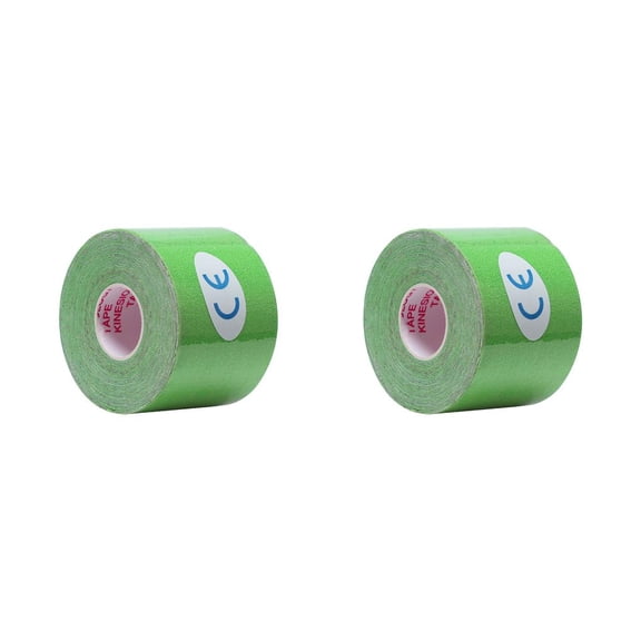 Soidarity Cinta elástica Soporte muscular Deportes Adhesivo Vendaje Gimnasio Fitness Correa muscular, Verde 5cmx5m verde 5 cm * 5 m 2piezas