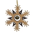 thumbnail image 4 of Northlight Wooden Snowflake Christmas Ornament with Jingle Bell - 6" - Brown and Beige, 4 of 4