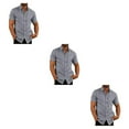 thumbnail image 3 of stanreset 1/2/3 Fête Randonnée Chemise Homme Simple Boutonnage Été Chemises à Manches Courtes Polyester Mode Cadeau d'Anniversaire Gris L 3 Pcs, 3 of 6