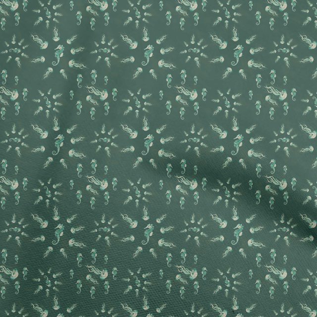 oneOone Tissu Velours Vert Sarcelle Foncé Tissu pour Robe de Mer Tissu Imprimé au Mètre 58 Pouces de Large