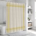thumbnail image 6 of Yellow Grid Lines Bathroom Shower Curtains with 12 Hooks Polyester Waterproof Shower Curtain for Stalls and Bathtubs Modern Simple Stripes Texture Beige Decorative Bathroom Curtain 48x72 Inches, 6 of 9