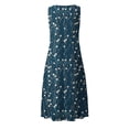 thumbnail image 5 of Abomasnow Women's Summer Dresses Sleeveless V-Neck Flowery Printed Swing Tank Sundress Casual Soft Beach Vacation Pleated T-Shirt Long Dress, 5 of 5
