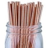 Just Artifacts 100pcs Decorative Solid Paper Straws (Solid, Metallic Rose Gold) - Decorative Paper Straws for Birthday Parties, Weddings, Baby Showers, and Life Celebrations!