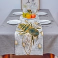 thumbnail image 4 of Table Runner Dresser Scarves 48 Inch Long, Farm Bumblebee Bee and Daisy Garden Linen Dining Table Runners Retro Farm Wooden Plank Tabletop Scarf for Wedding Holiday Party Kitchen, 4 of 7