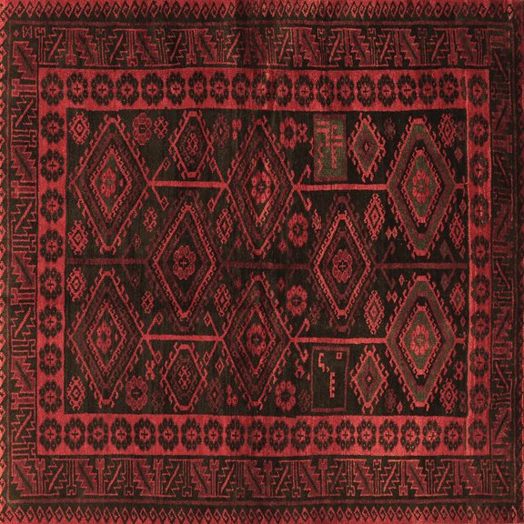Ahgly Company Indoor Square Persian Brown Traditional Area Rugs, 3' Square