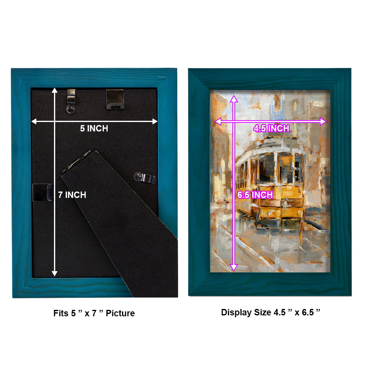 Day Trolley II - Framed Print w/glass - Ocean Blue