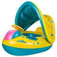 thumbnail image 2 of Baby Swimming Float Inflatable Toddler Swimming Pool Float with  and Bottom Support for Safer Swims Sunshade Submarine Float with Steering Wheel for the Age of 16-36 Months, 2 of 10