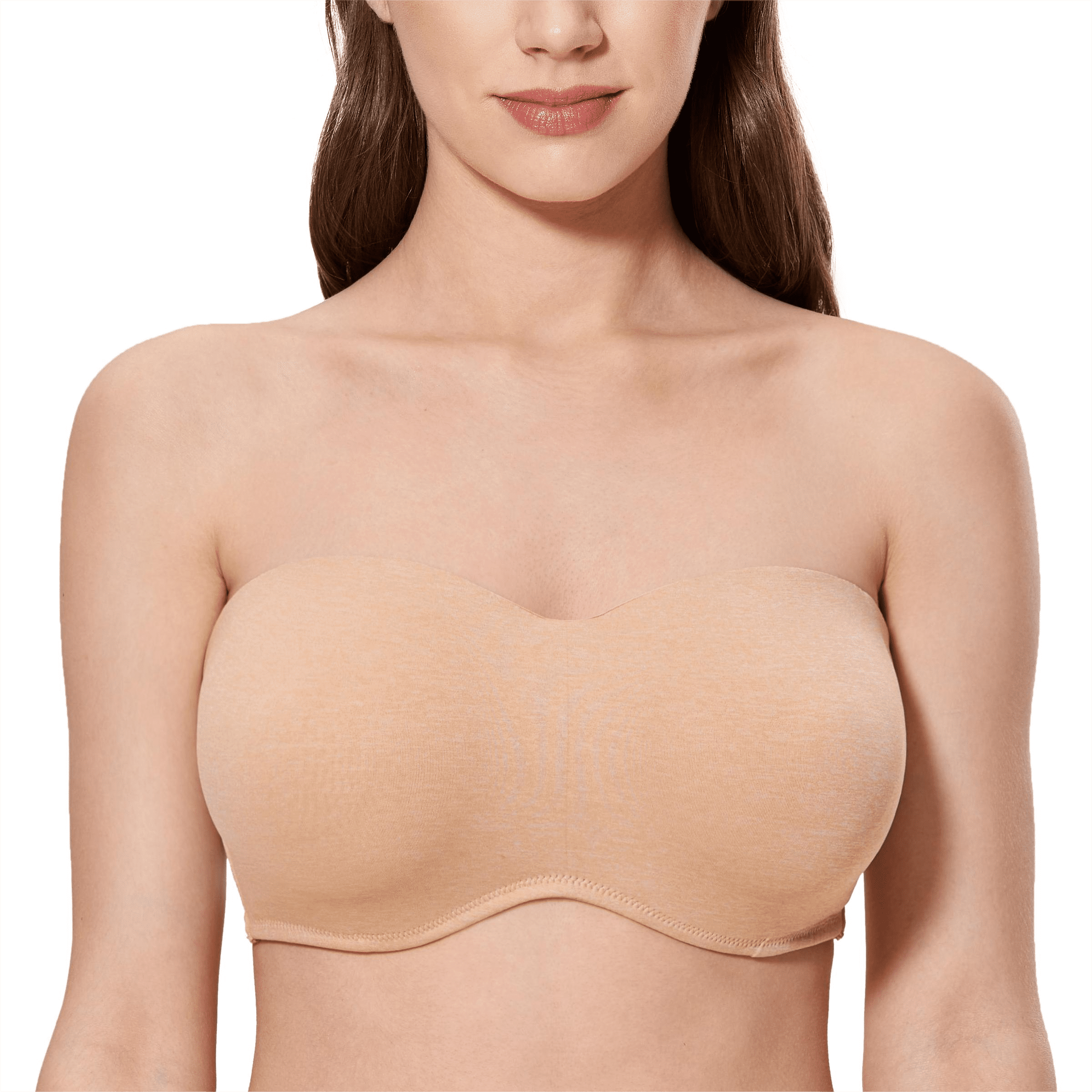 AILIVIN Strapless Bra for Women Underwire Support Bandeau Unlined Seamless  Minimizer Womens Bras