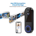 thumbnail image 6 of Wireless Doorbell Camera with Rechargeable Battery, 1080P Resolution, 2-Way Audio, Night Vision, AI Human Detection, Cloud Storage, 2.4G WiFi( No Receiver), 6 of 7
