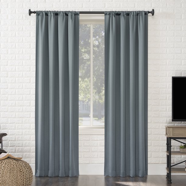 Sun Zero Avery 100 Blackout Rod Pocket Curtain Panel, 40" X 84