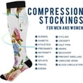 thumbnail image 4 of GZHJMY 1Pair Fashion Print Compression Socks for Women Men, Knee High Stockings for Athletic Sports,Running,Travel, 4 of 7