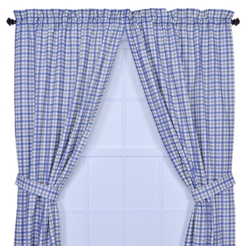 Ellis Curtain Bristol TwoTone Plaid Tailored Panel Pair Curtains with