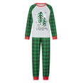 thumbnail image 3 of Inevnen Christmas Pajamas for Family Long Sleeve Tree Print Tops + Plaid Trousers Set, 3 of 6