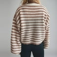 thumbnail image 7 of FDGIU Women's 2025 Winter Striped Color Block Sweater‌ - Long Sleeve Oversized Pullover, Loose Crewneck Comfy Knitted Top, 7 of 7
